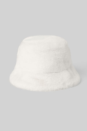 Faux Fur Bucket Hat - Ivory