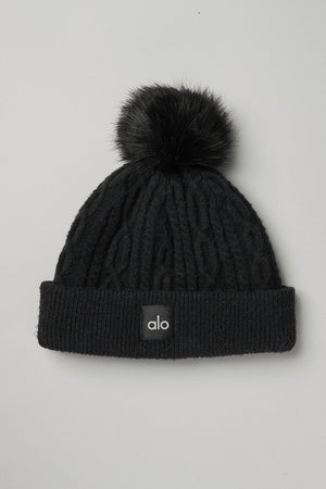 Cable Knit Beanie - Black