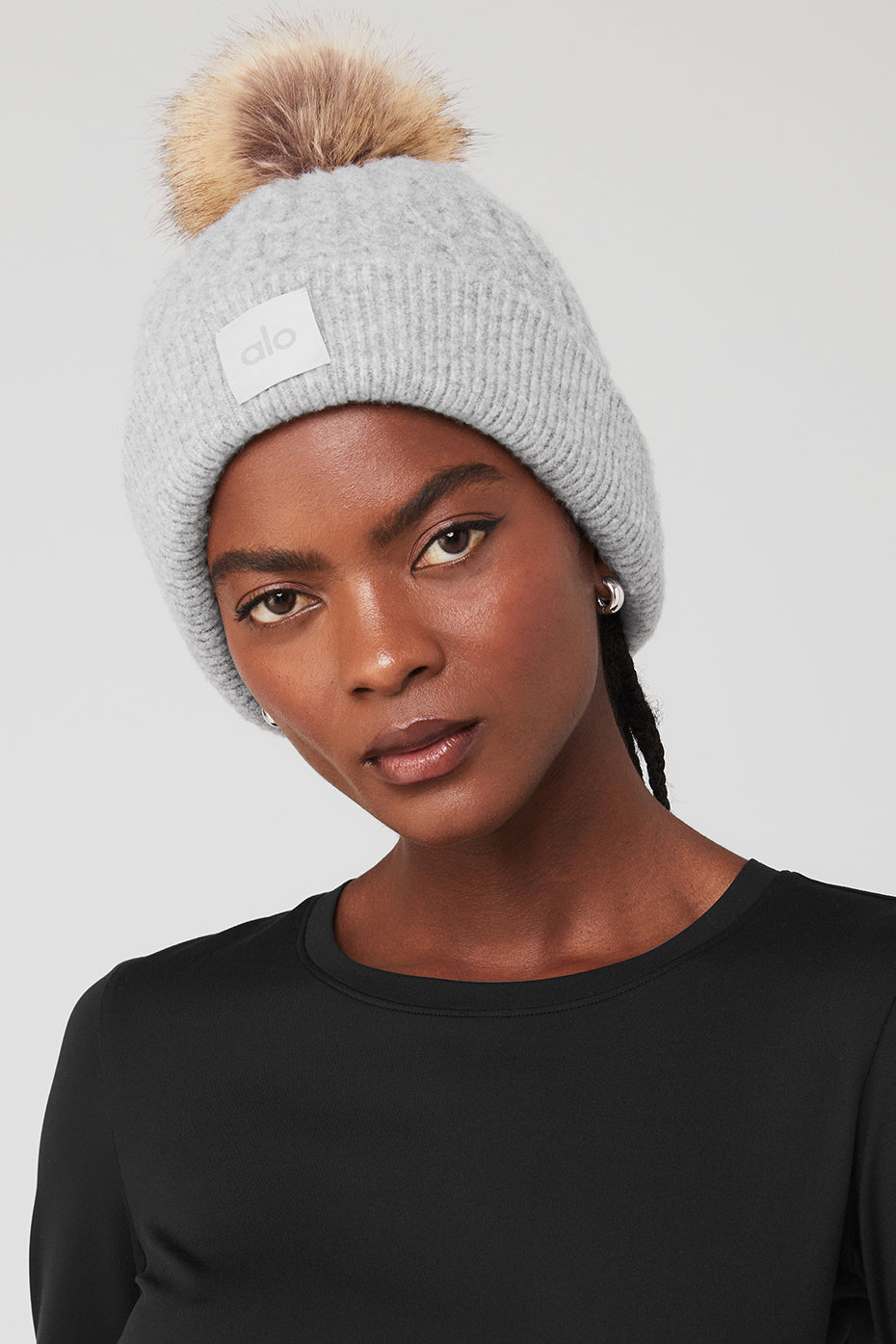 Cable Knit Beanie - Athletic Heather Grey