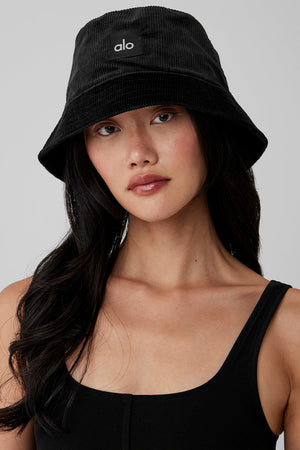 Corduroy Neighborhood Bucket Hat - Black