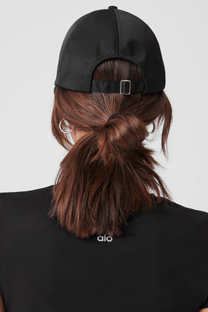 Satin Off-Duty Cap - Black