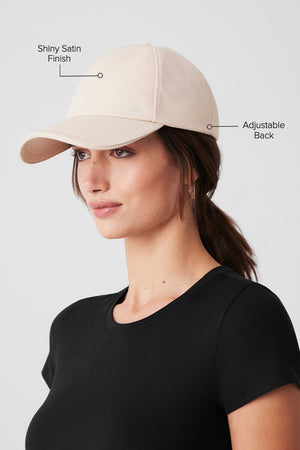 Satin Off-Duty Cap - Creme