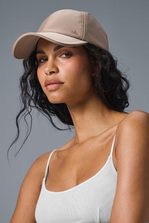 Satin Off-Duty Cap - Taupe Satin