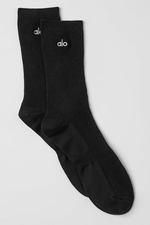 Unisex Half-Crew Understated Sock - Black