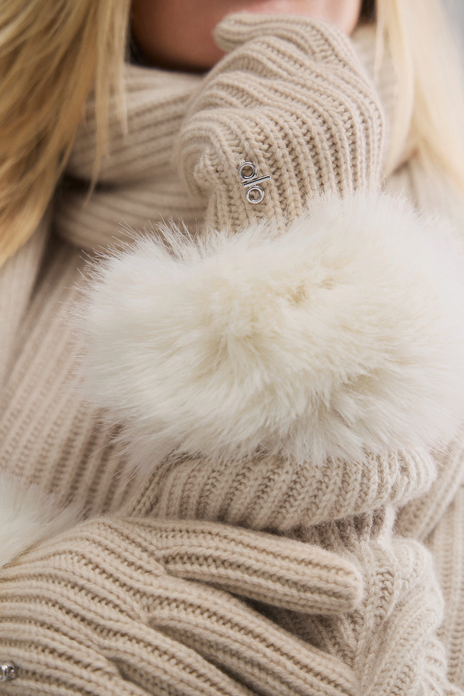 Courchevel Cashmere Gloves - Birch Heather/Ivory