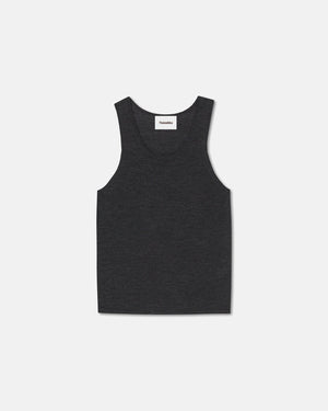 Asher - Merino Wool Tank Top - Charcoal