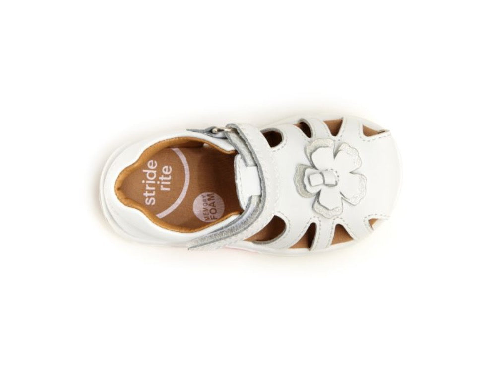 Stride Rite Infant/Toddler Girls SRT Eleni Sandal Velcro White