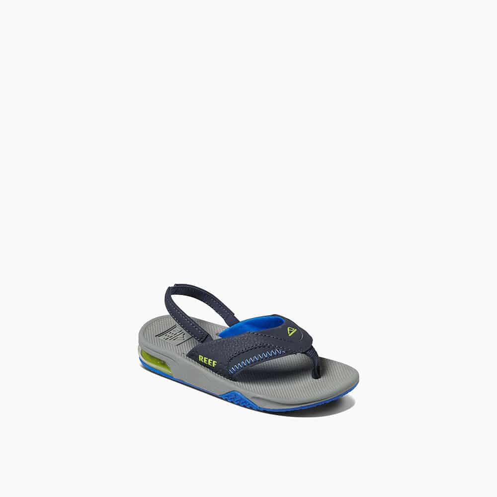 Reef Boys Little Fanning Flip Flop w/ Backstrap Navy / Lime