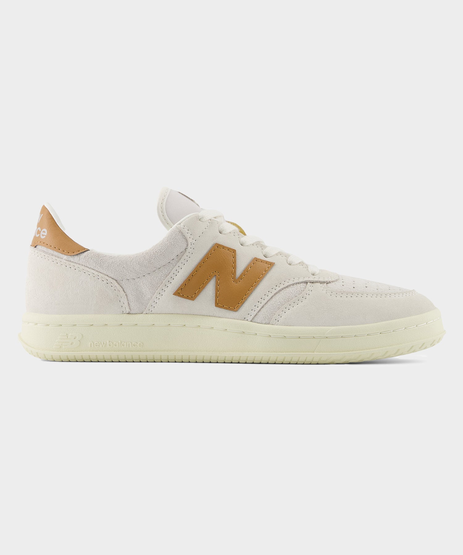 New Balance T500 Court in White + Tan