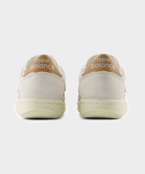 New Balance T500 Court in White + Tan