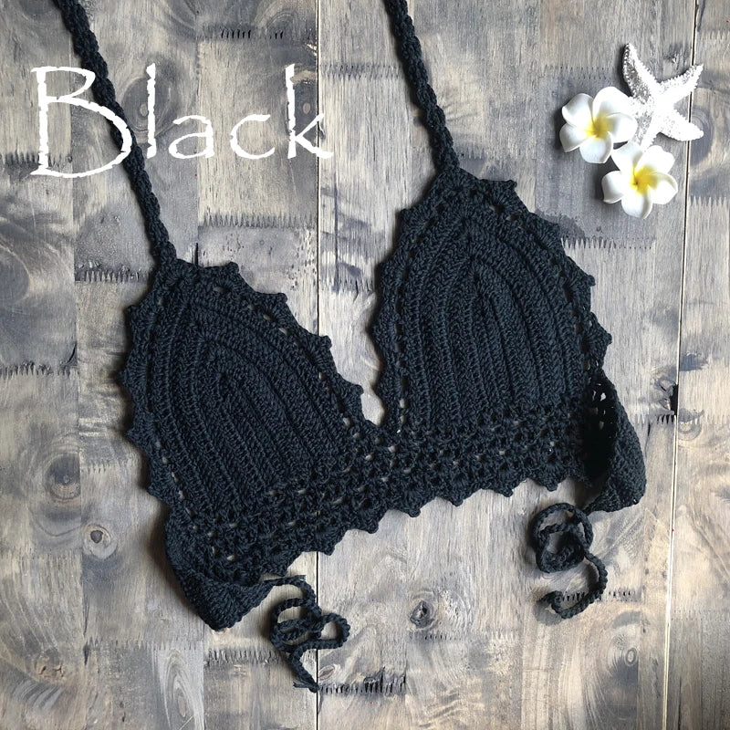 Jesminda - Knitted Black Sexy Bikini Top