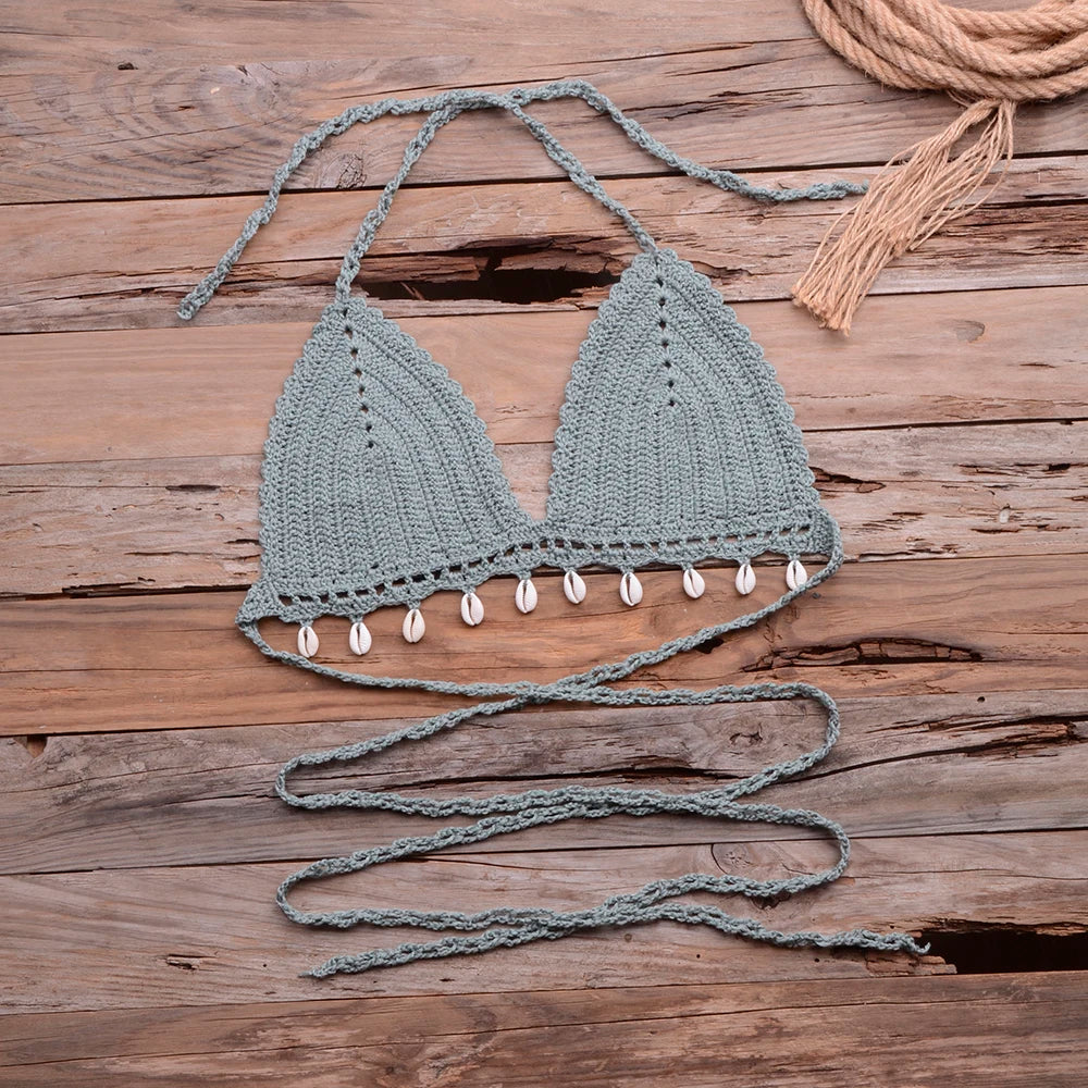 Jesminda - Knitted Sexy Shell Bikini Top