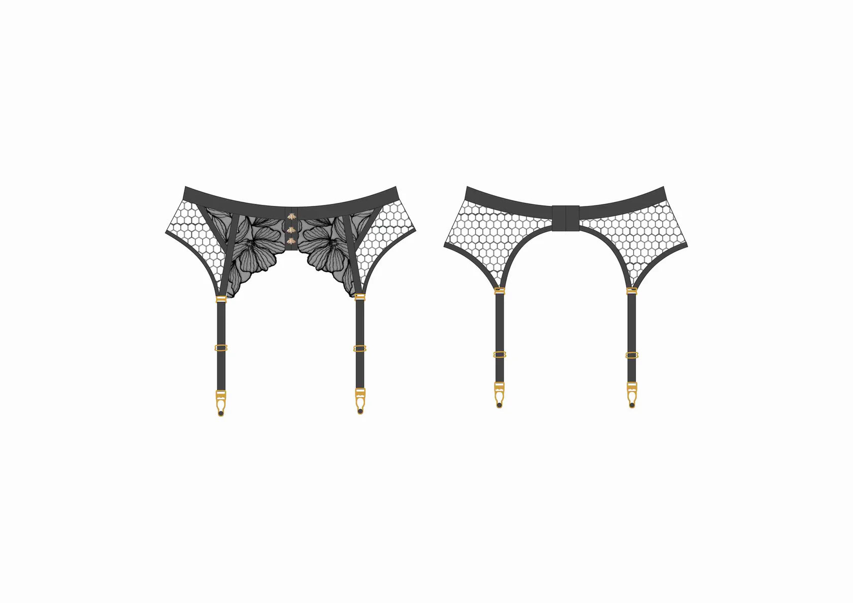 Suspender Honey Bees in Black