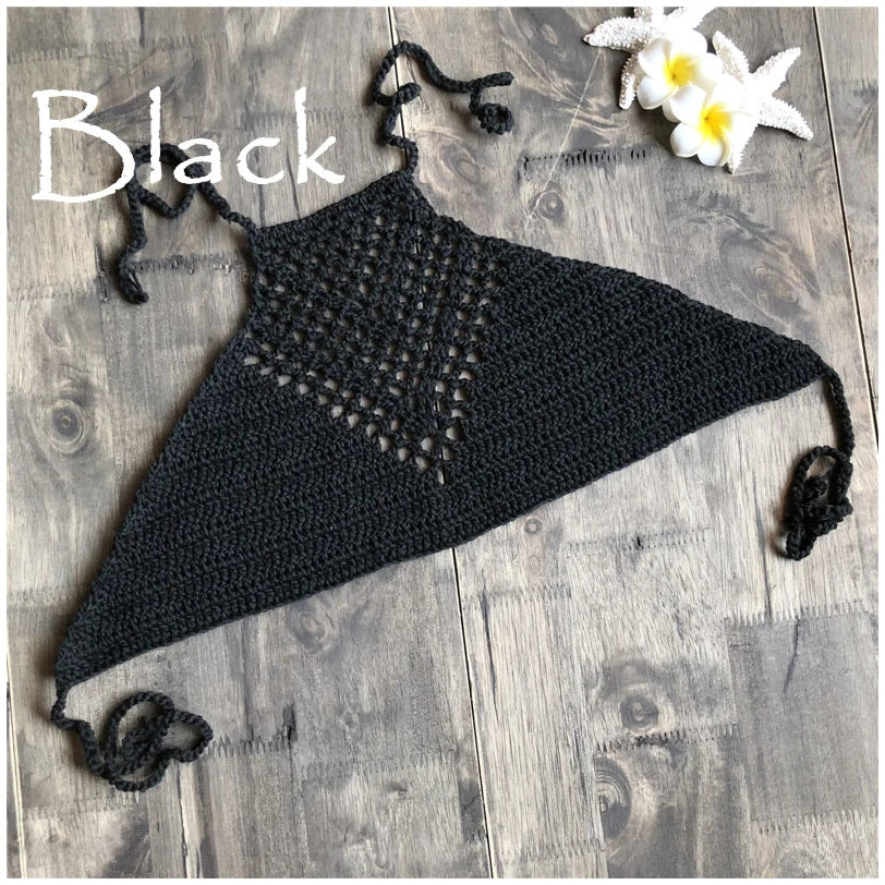 Jesminda - Knitted Black Triangle Sexy Bikini Top