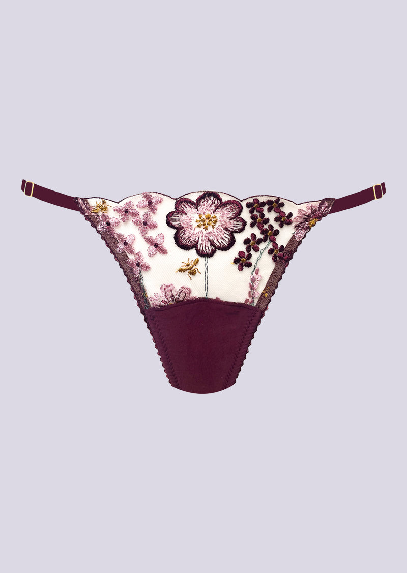 Dahlia Brazilian Knickers Burgundy