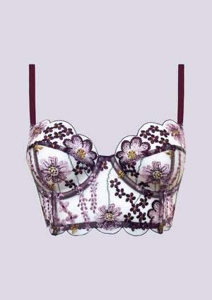 Dahlia Longline Bra Burgundy