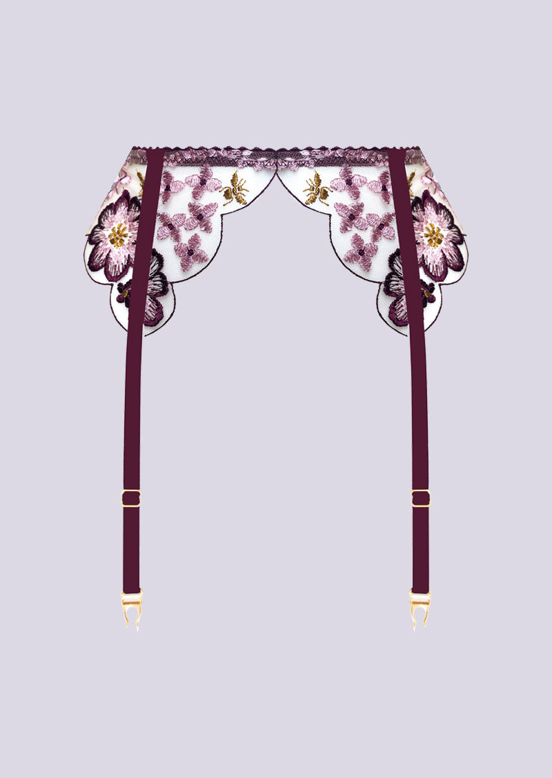 Dahlia Suspender Burgundy