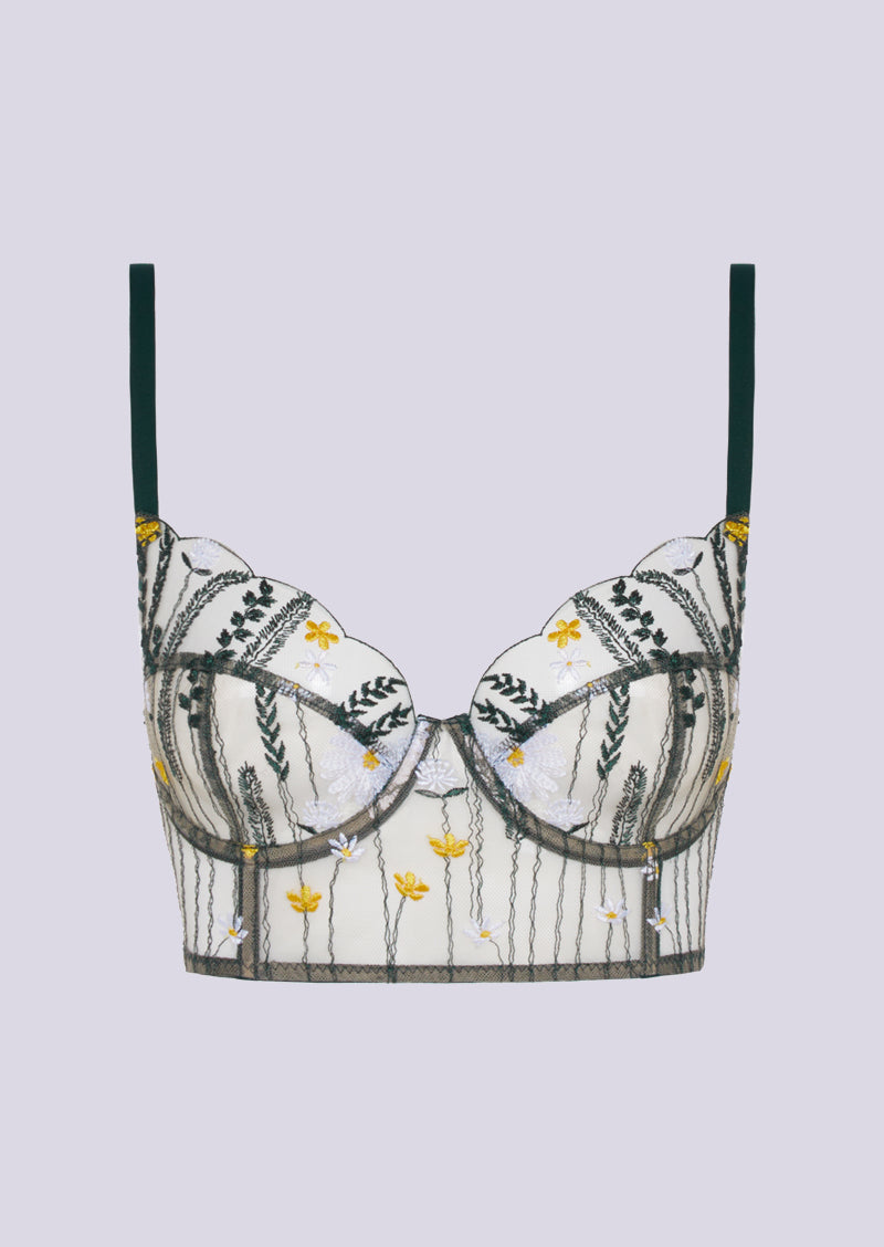 Meadow Bound Longline Bra Green