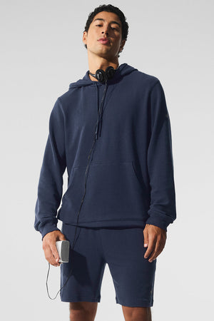 Micro Waffle Fast Break Hoodie - Navy