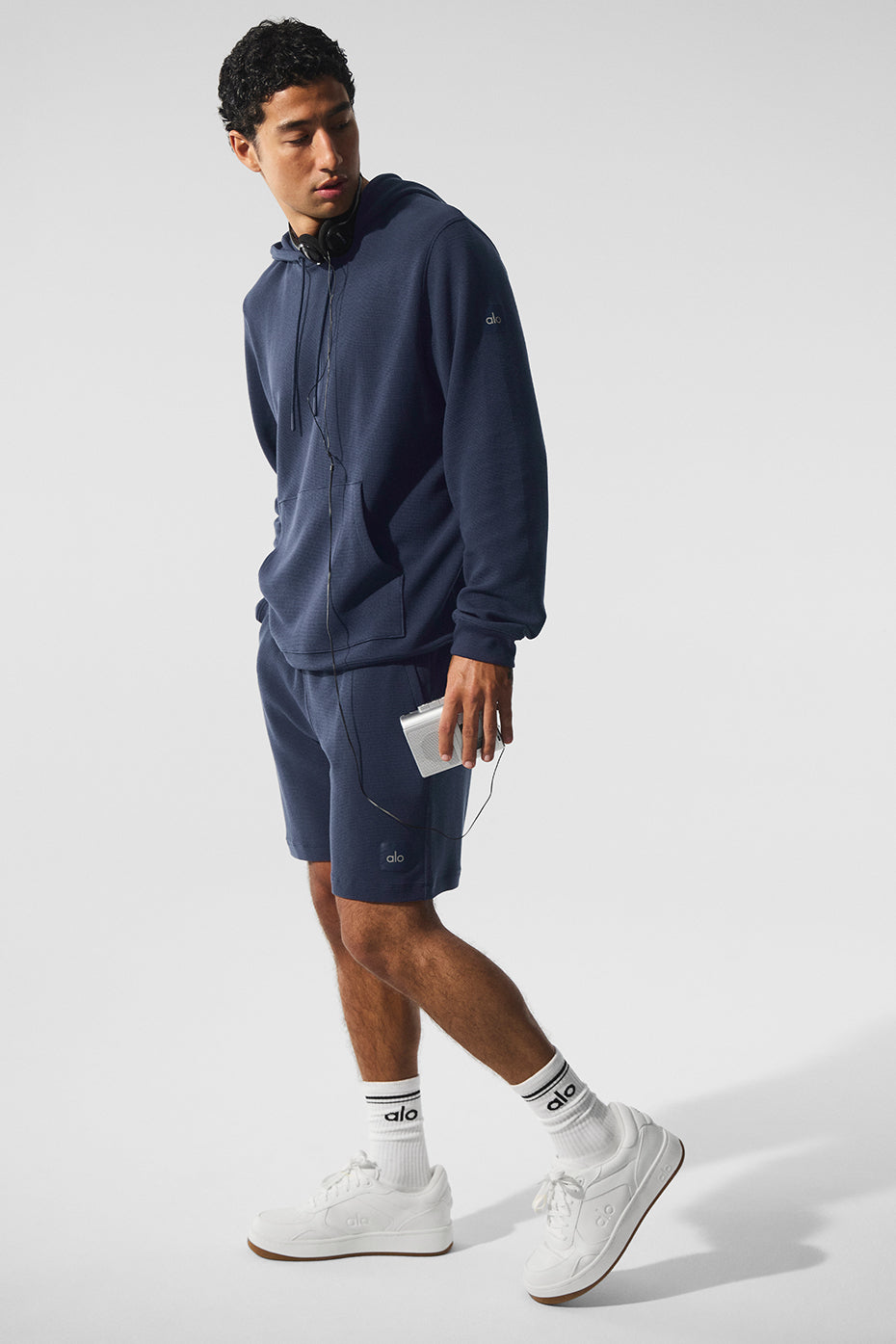 Micro Waffle Fast Break Hoodie - Navy