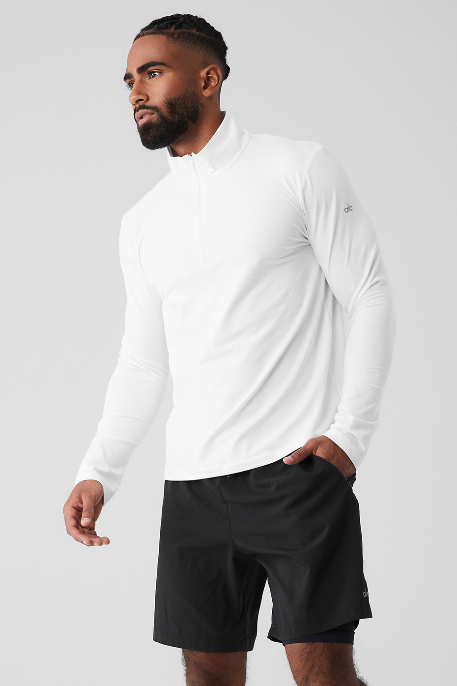 Conquer 1/4 Zip Reform Long Sleeve - White