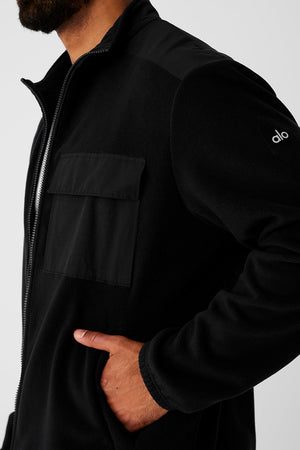 Polar Fleece Ridge Full Zip Jacket - Black