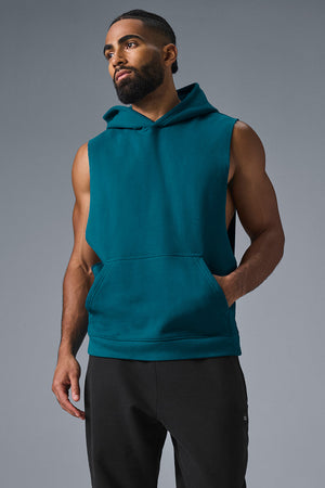 Renown Sleeveless Hoodie - Oceanic Teal