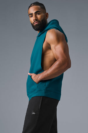 Renown Sleeveless Hoodie - Oceanic Teal