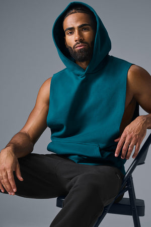 Renown Sleeveless Hoodie - Oceanic Teal