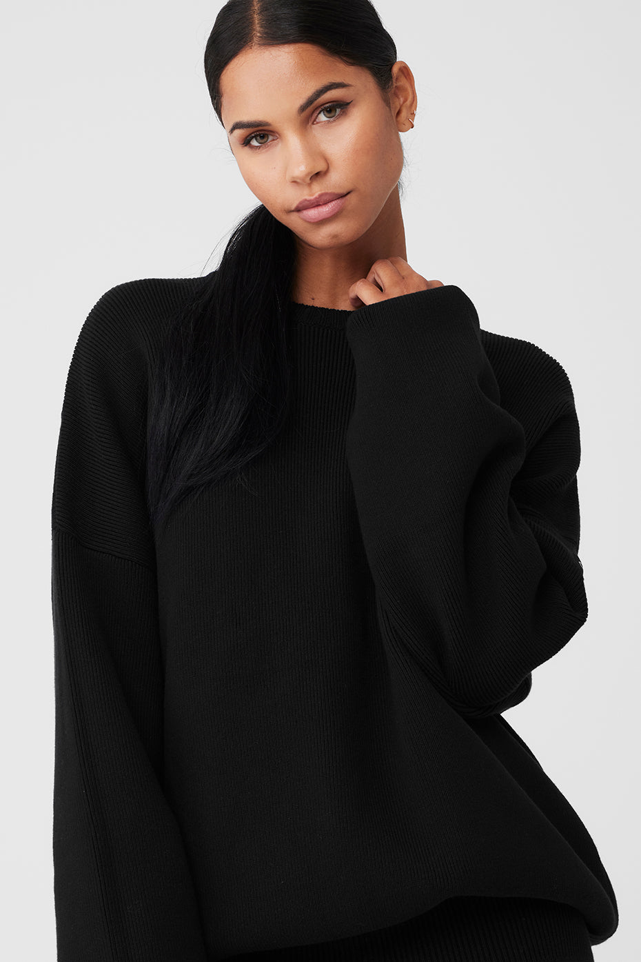 Scholar Crew Neck Sweater - Black