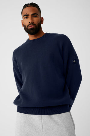 Scholar Crew Neck Sweater - Navy