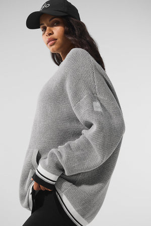 Sports Club Sweater Knit Hoodie - Athletic Heather Grey