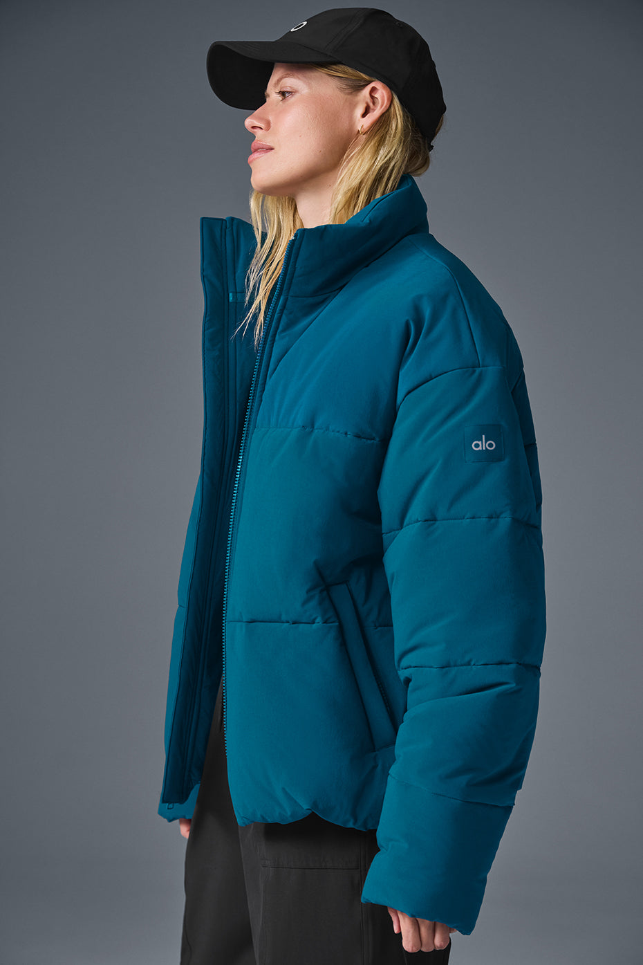 Stretch Woven Street Puffer - Eclipse Blue