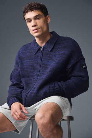 Heritage Full Zip Sweater - Navy Multi