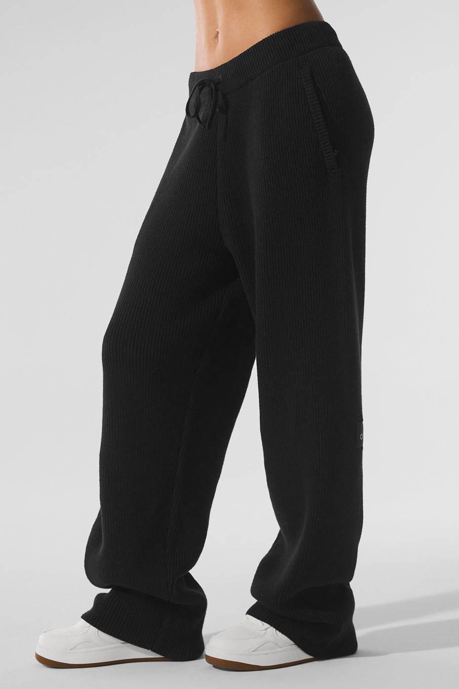 Domain Rib Knit Sweatpant - Black