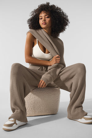 Domain Rib Knit Sweatpant - Gravel