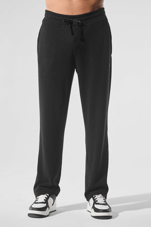 Elevate Waffle Straight Leg Pant - Black