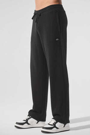 Elevate Waffle Straight Leg Pant - Black