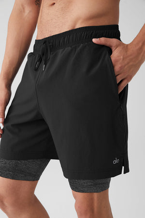 7" Unity 2-In-1 Short - Black/Dark Grey Marl