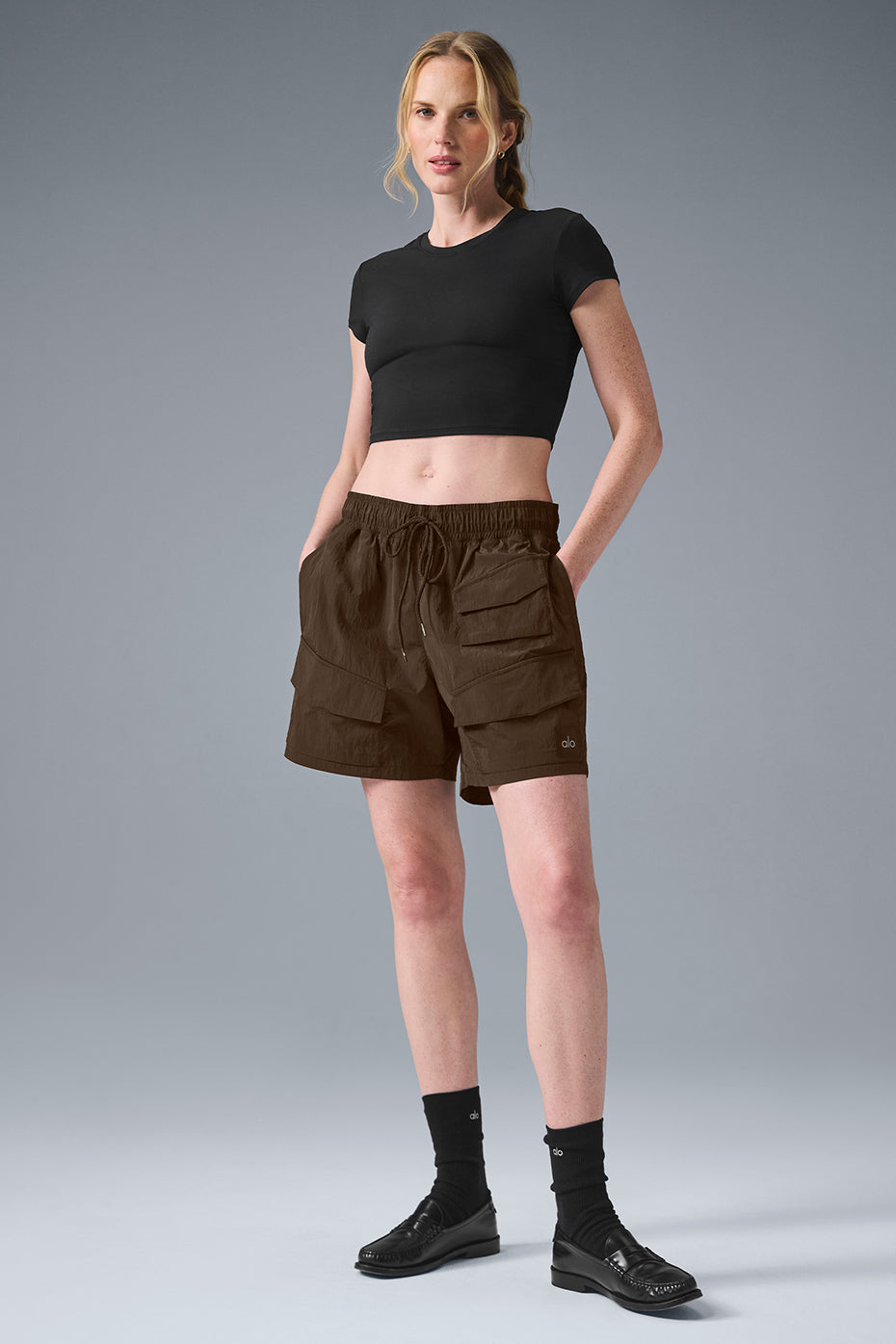 7" Crinkle Nylon Excursion Cargo Short - Espresso