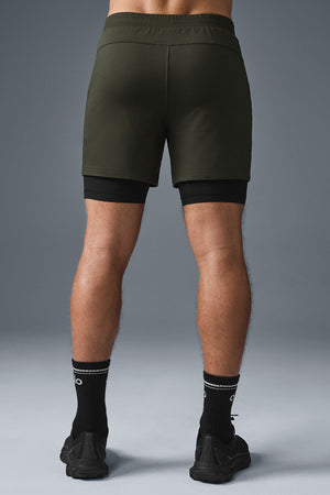 Conquer React 2-In-1 Performance Short - Stealth Green/Black