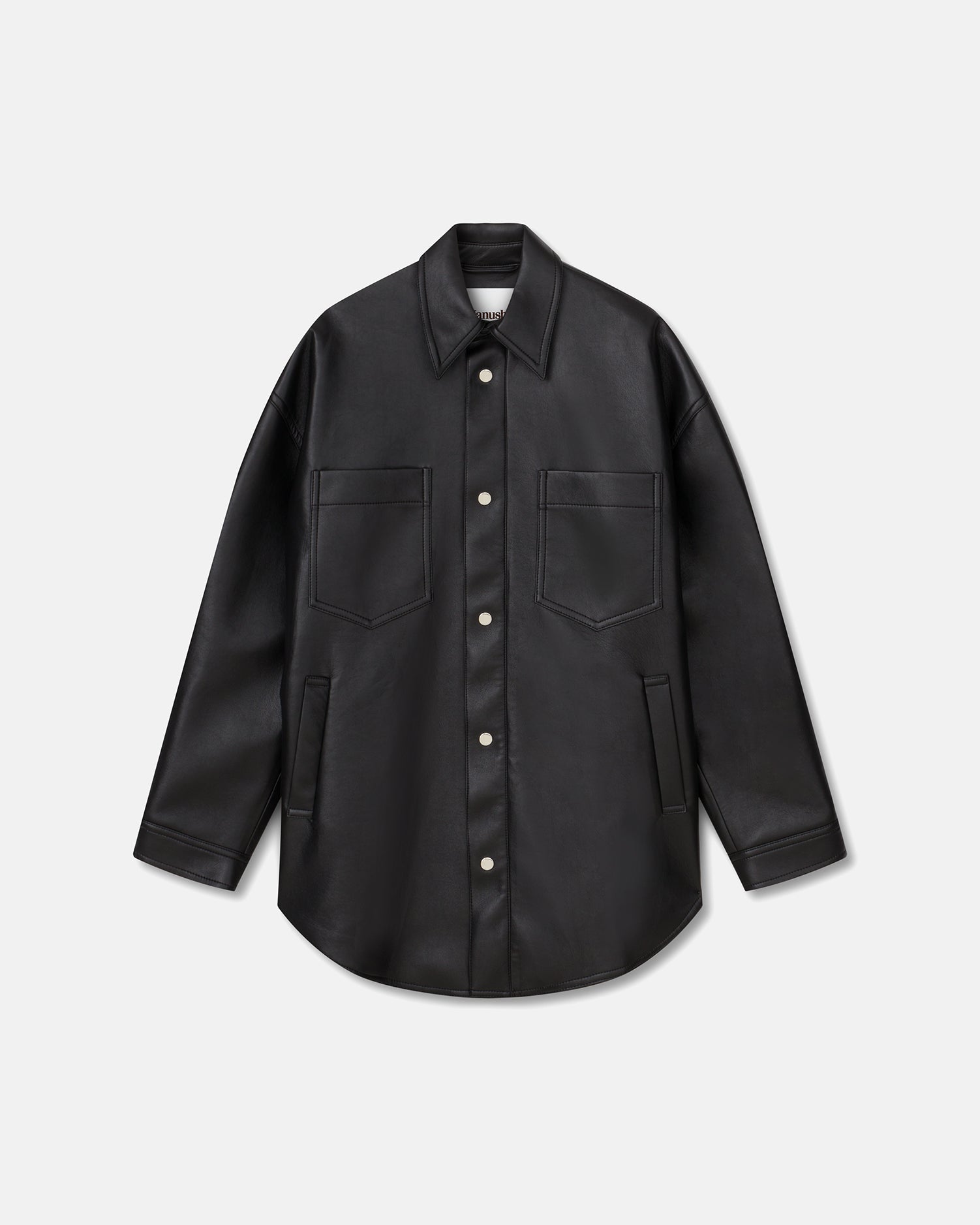 Martin - Regenerated Leather Overshirt - Black