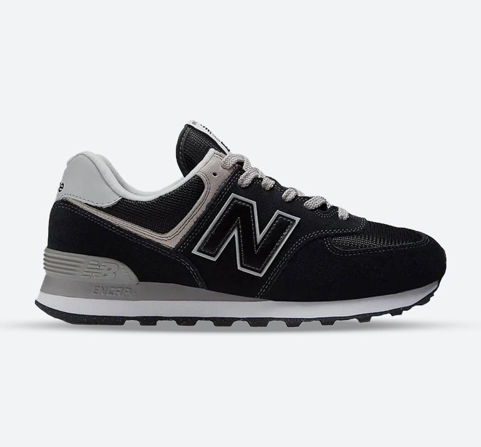 Women's Wide Fit New Balance  ML574EVB Running Trainers - Exclusive - Black/White ENCAP