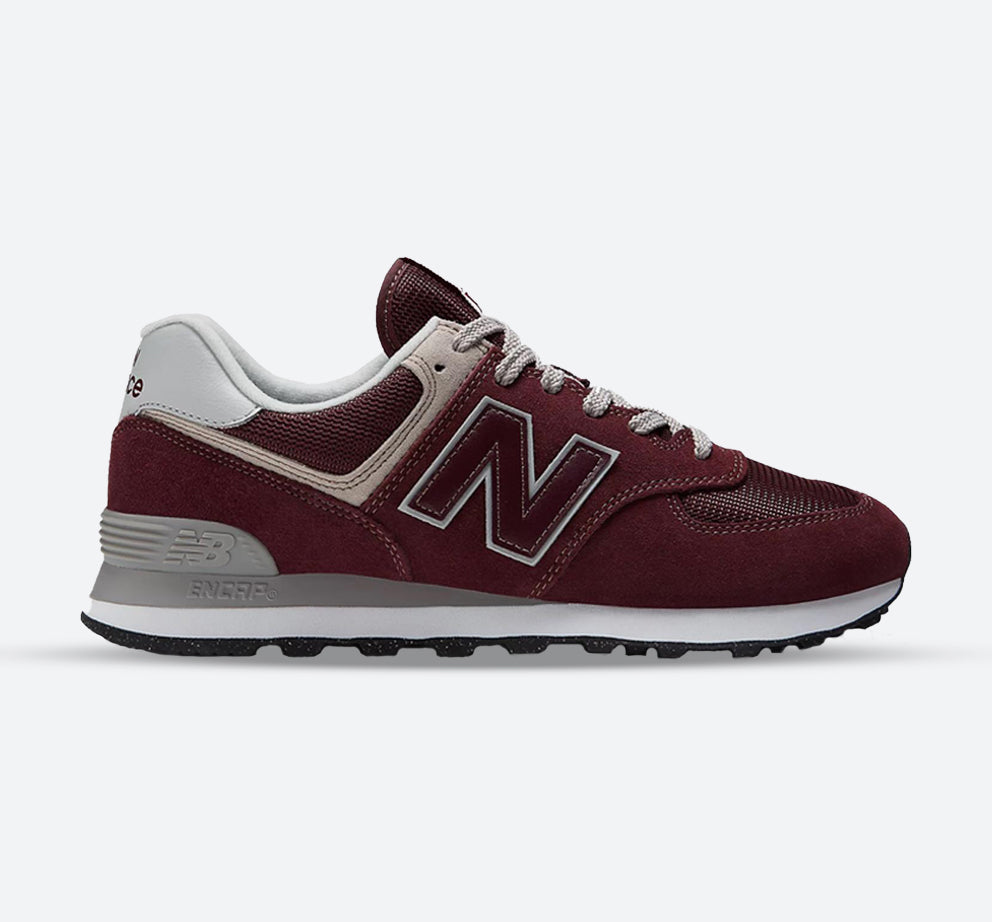 Women's Wide Fit New Balance  ML574EVM Running Trainers - Exclusive - Burgundy/White ENCAP