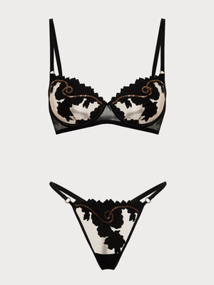 Misthys Underwire bra in Black & Gold