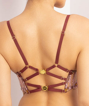 Dahlia Longline Bra Burgundy