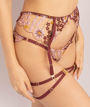 Dahlia Suspender Burgundy