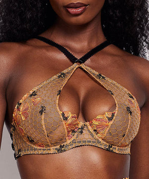 Sian High Neck Bra Honey