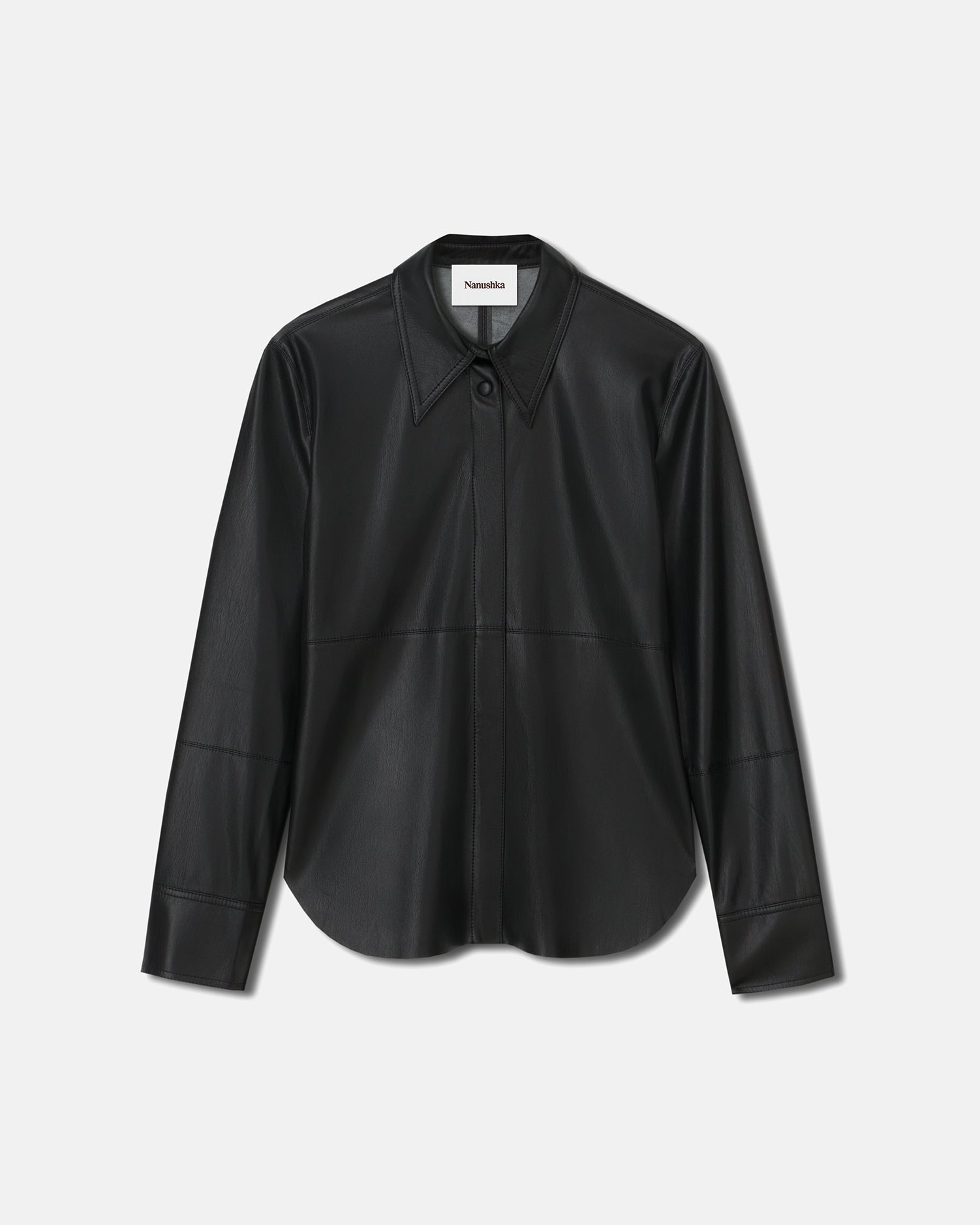 Naum - Okobor™ Alt-Leather Shirt - Black