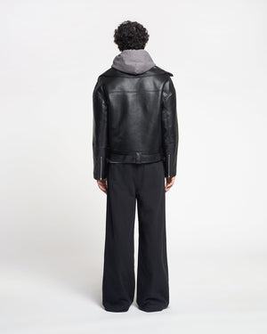 Berti - Regenerated Leather Jacket - Black